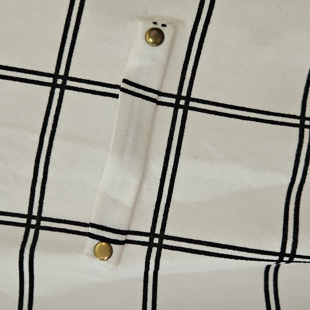 The Workshop Black White Windowpane Pattern Top Sz Med - Picture 4 of 11
